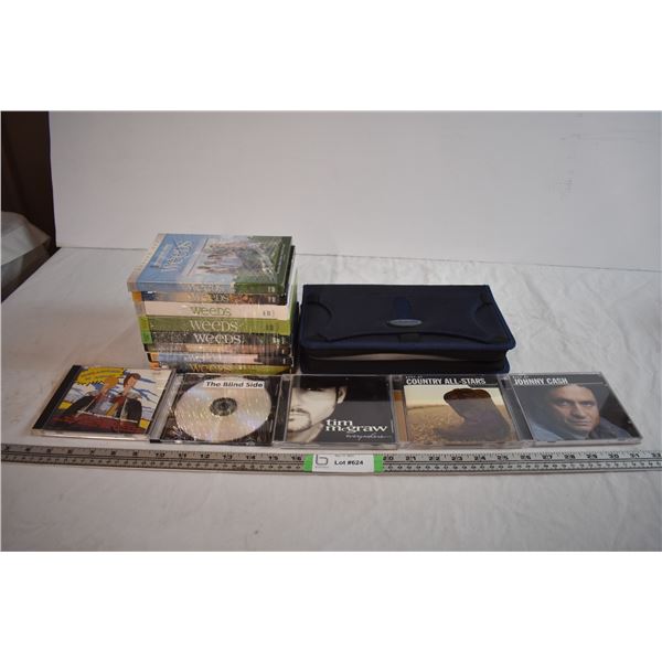 Weeds Complete DVD Set, CDs, and DVD Case
