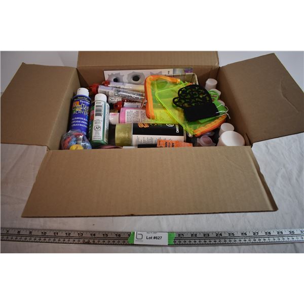Box of Crafting Supplies - Paint, Glitter, Washi Tape, Stickers, Ribbon, Etc.