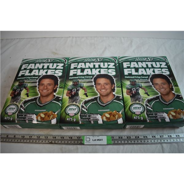 (3) Sealed Boxes of Fantuz Flakes Cereal
