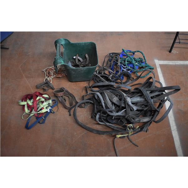 *Horse Related Leather Straps, Rope Halters, Horseshoes