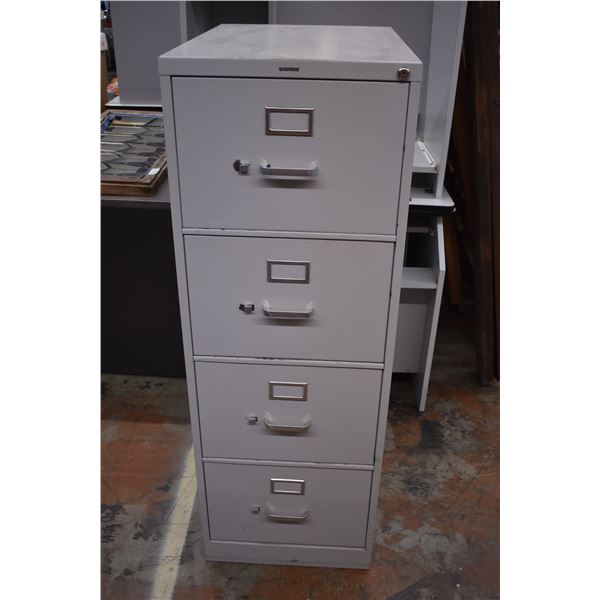 *4-Drawer Filing Cabinet (No Key) (52" H x 18" W x 27" D)