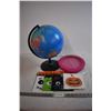 Image 1 : Plastic Globe, Wall Clock, and Halloween Treat Bags