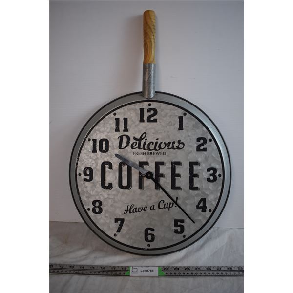 Tin Frying Pan Wall Clock -works