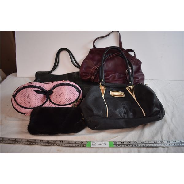 Handbags, some leather, travel bra holder bag