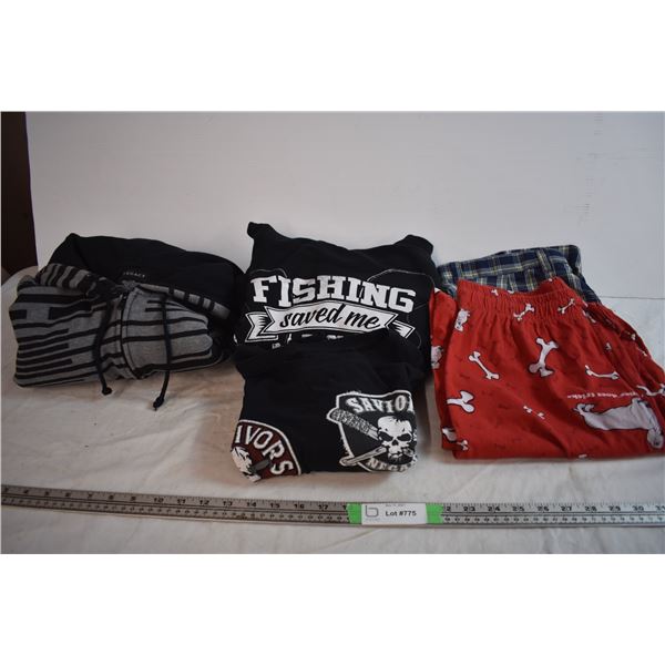 lounge Pants, Hoodies, and Walking Dead T-Shirt (Size L and M)
