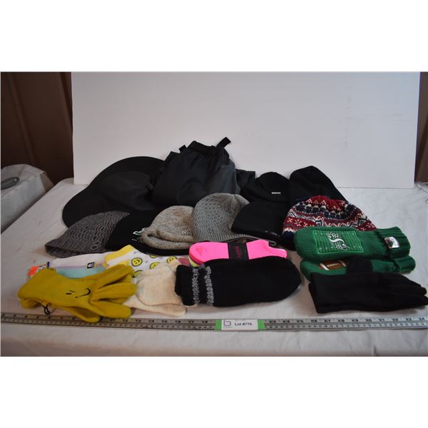 Toques, Rider items, Mittens, Socks, and Wetskin Pants