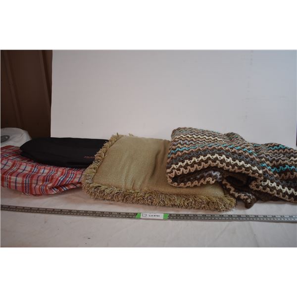 Crocheted Blanket, Pillow, and Bags