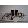 Image 1 : Pair of Speakers with Headphones and Extension Cord