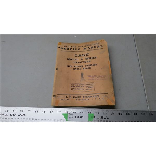 case model D series tractor service manual