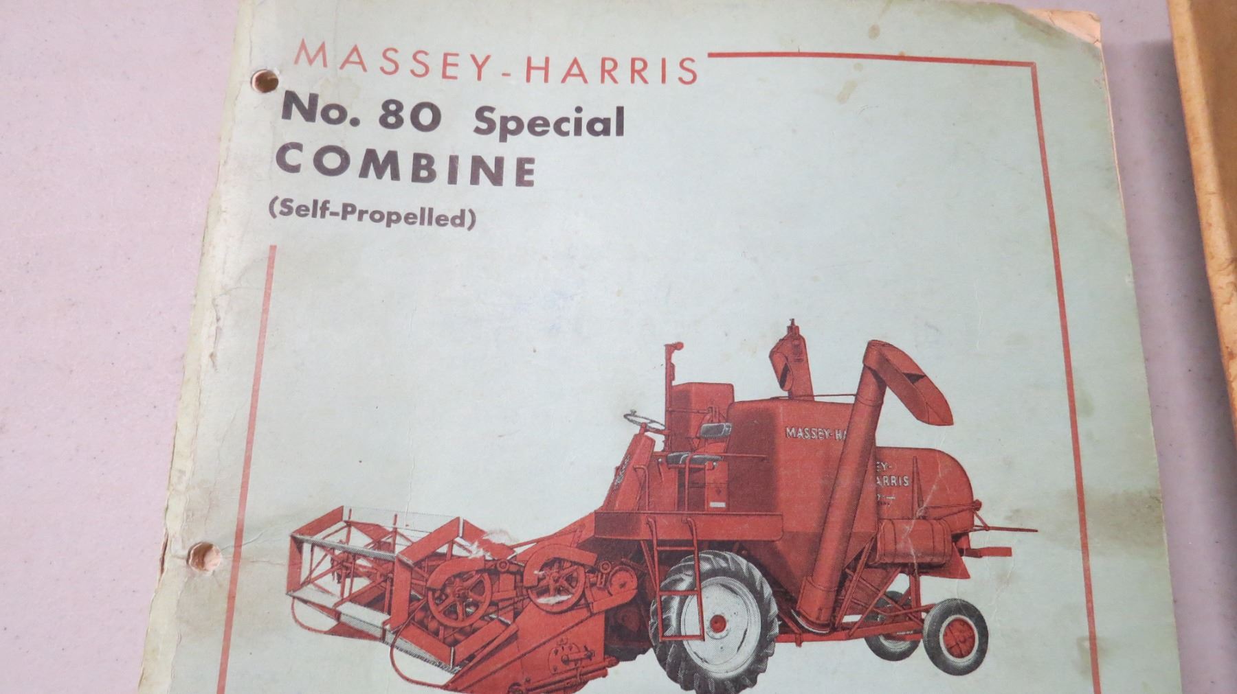 massey harris 80 combine manual + wisconsin engine parts catalog
