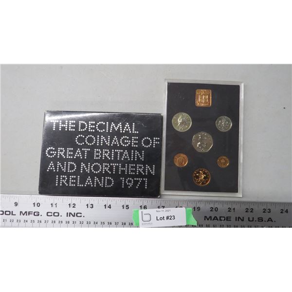 Decimal coinage of great bitain and northern ireland 1971