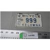 Image 1 : 1964 kelowna bicycle plate