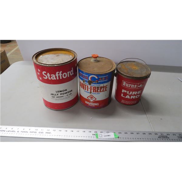 miscellaneous tins, containers