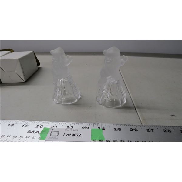 frosted glass santa claus bells