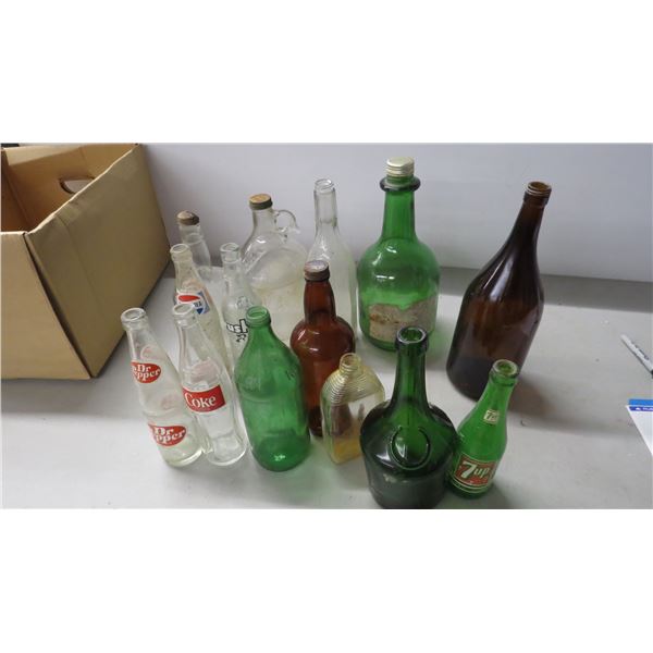 vintage misc bottles glass