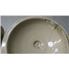 Image 5 : stoneware foot warmer + crock lid (hairline crack, chipped)