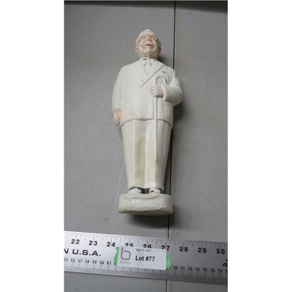 col. harland sanders plastic toy figure - 12.5" tall