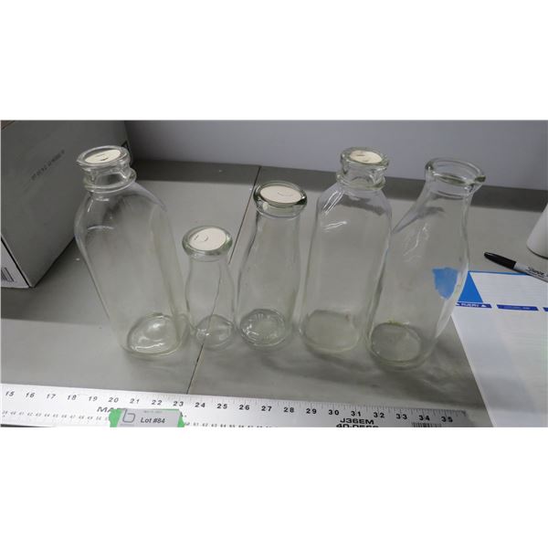 (5) milk bottles