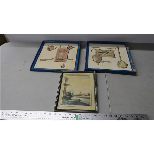 (3) pictures in frames