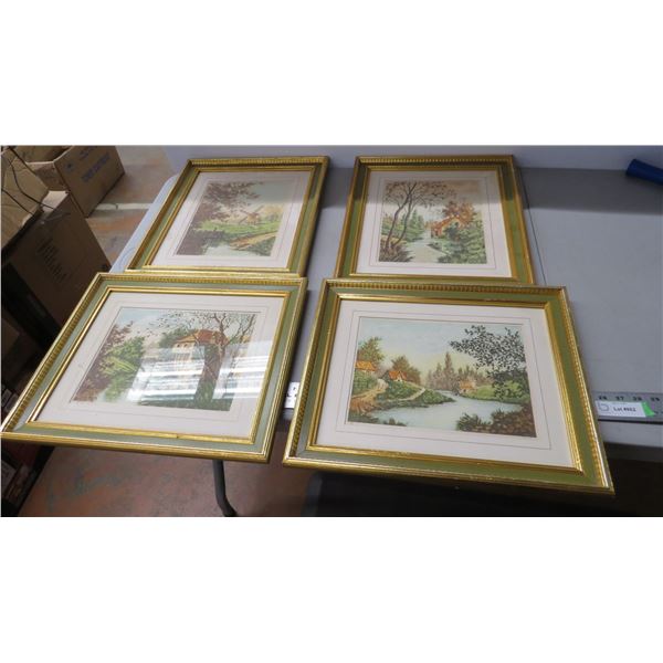 (4) pictures in frame (signed?)