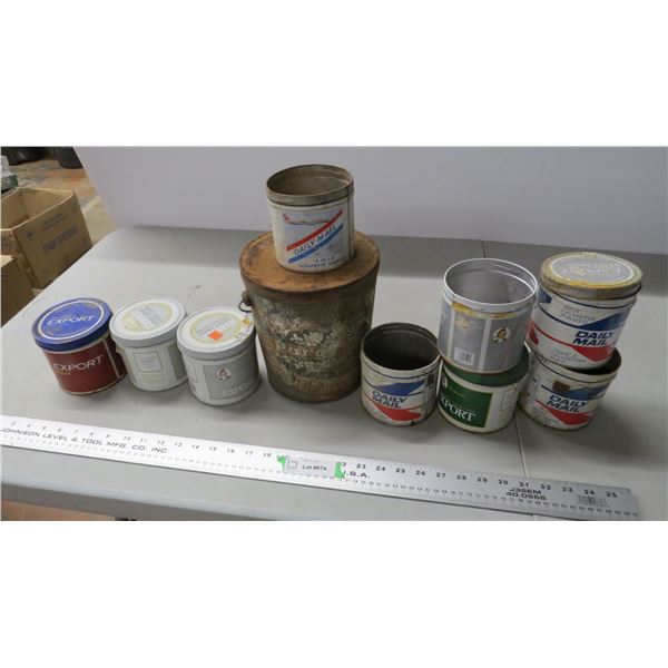 tobacco tins + other tin