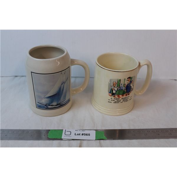Two vintage mugs, “Lord Nelson ware” and one bluenose