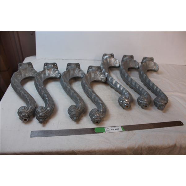 Cast iron legs in two sizes, 17” & 14”