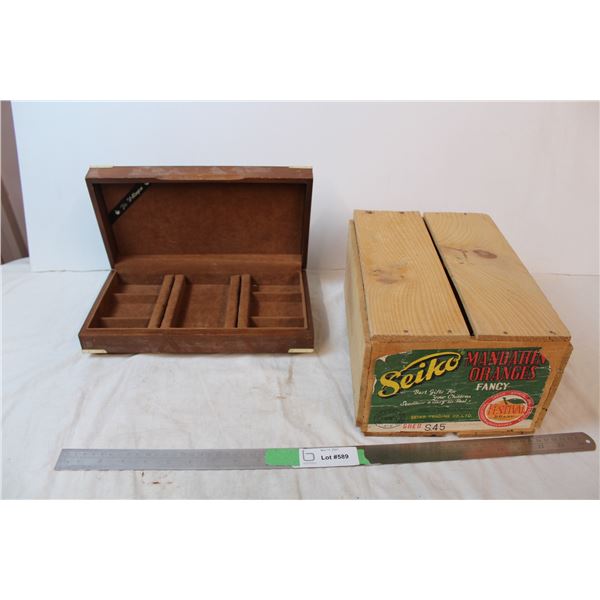 Vintage Mandarin orange box, jewelry box