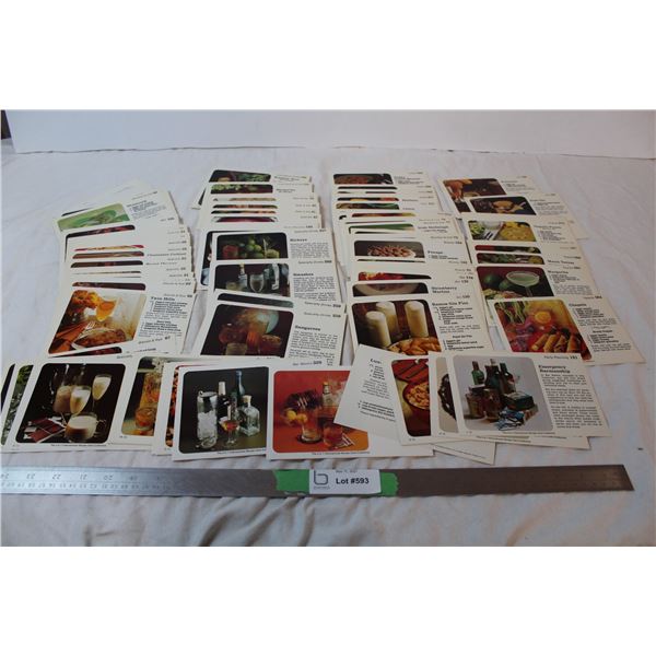 Vintage alcoholic drink recipe cards