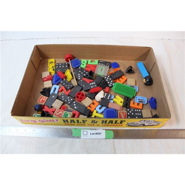 Box of toy parts