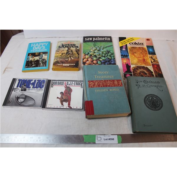 Vintage books, music CDs