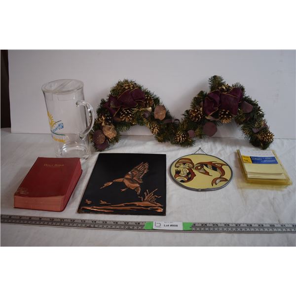 Home Decor, Plastic Pitcher, and Bible