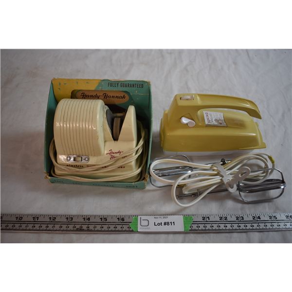 Vintage Electric Knife Sharpener and Hand Mixer (Both Working)