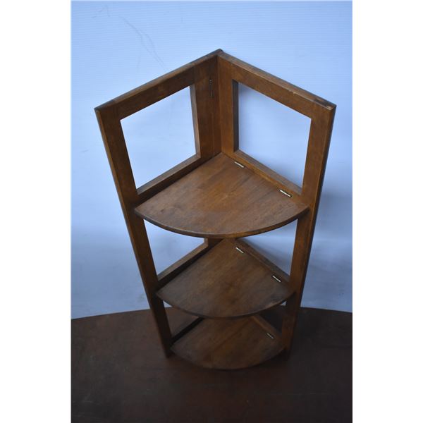 Folding Wooden Corner Shelf (39" Tall)