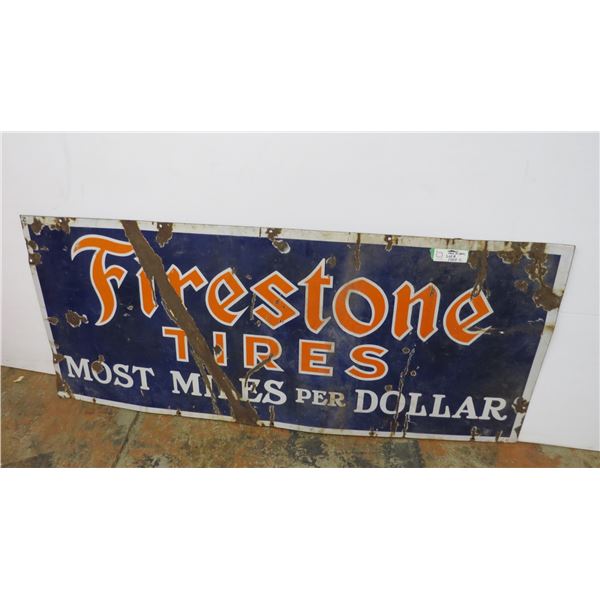 Porcelain firestone tires sign 48x20 (single sided)