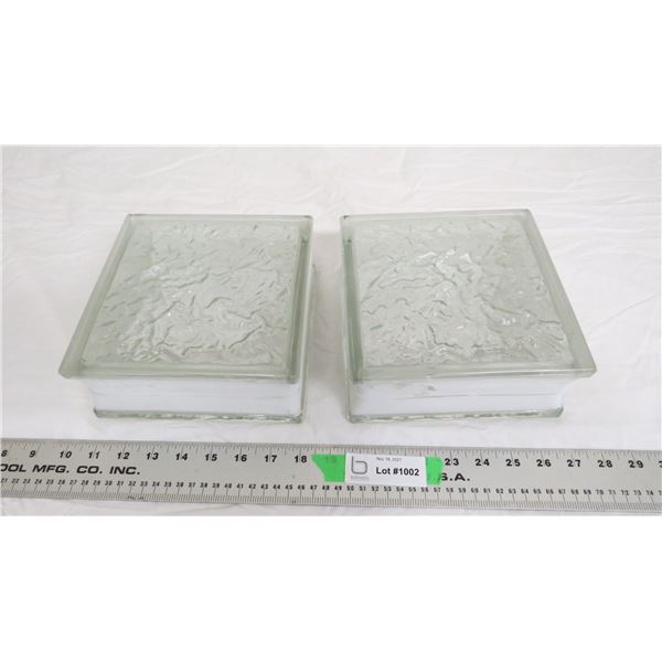 2X The Money - Glass Decorative Blocks - one has chip