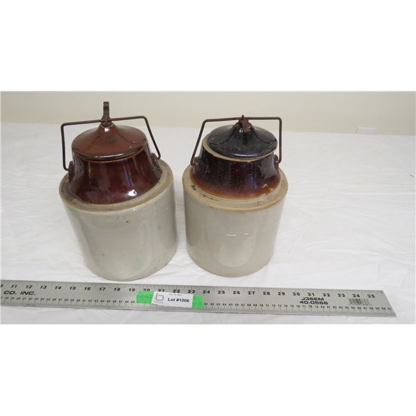 2X The Money - Stoneware Pickle Crocks