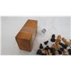 Image 3 : vintage wooden chess pieces in wood box