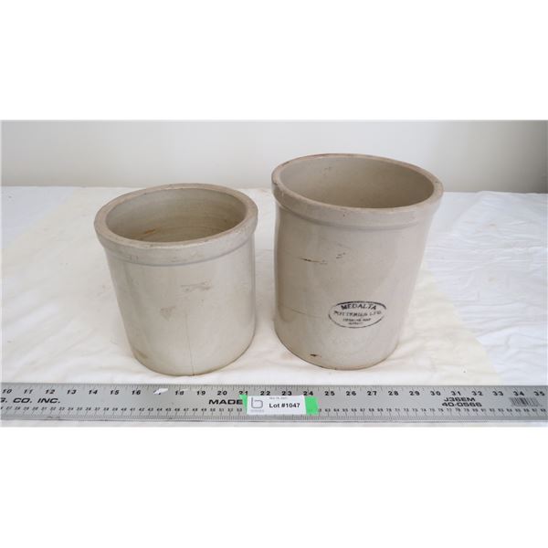 Medalta + other crock (has hairline cracks)