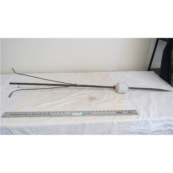 Lightning rod with globe (no spacers) 55" tall