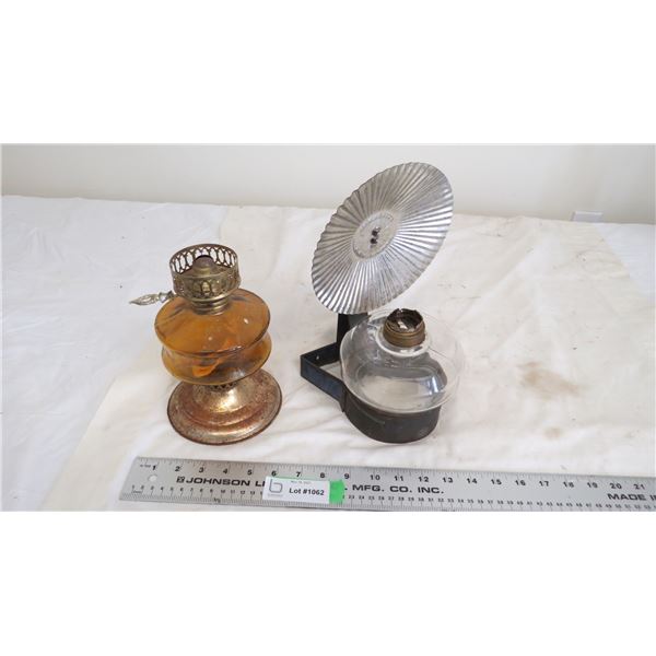 vintage bracket lamp + other lamp (no shades)