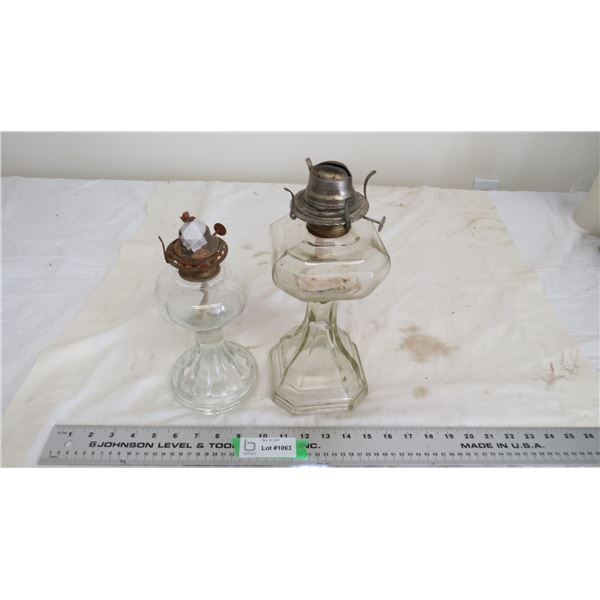 (2) vintage oil lamps (no shades)