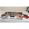 Image 1 : Tyco locomotive (HO scale) power packs, passenger cars, some track, misc