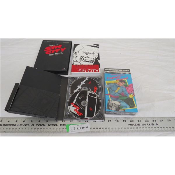 Sin City DVDs + Captain Marvel VHS Sealed