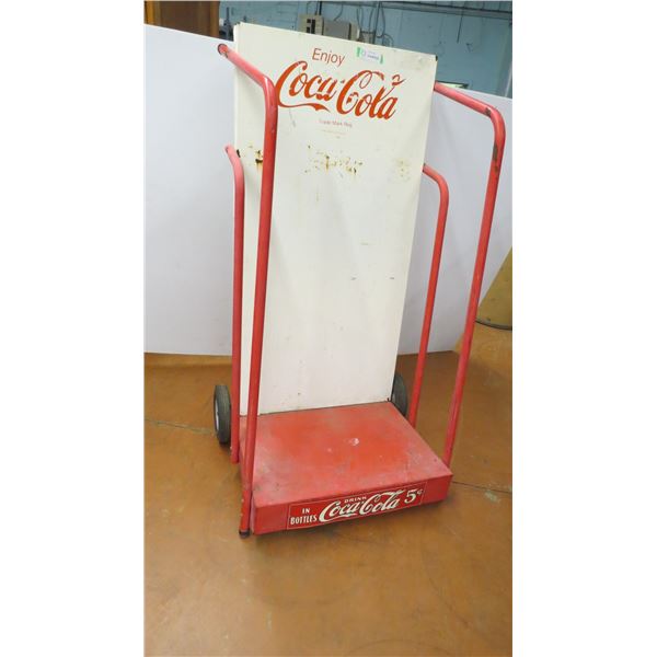 Vintage Coke Stand (2 wheeled cart) 51" tall x23" wide