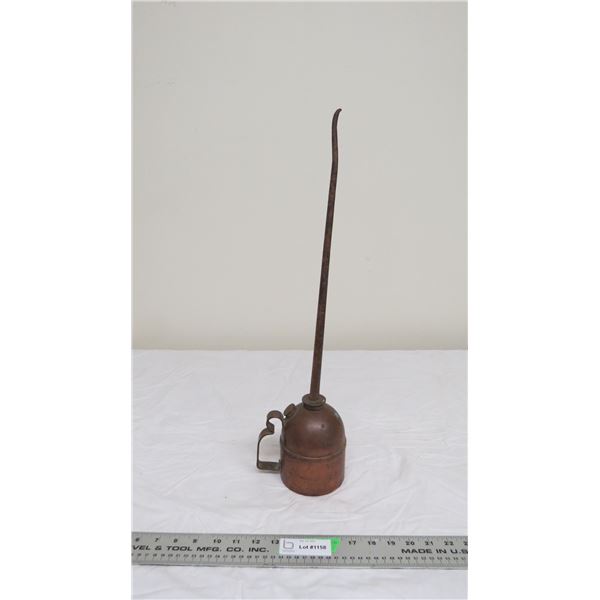 Vintage copper oiler with long spout (spout 16.5" long, total length 22")