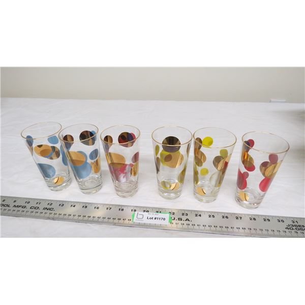 (6) retro looking glass tumblers