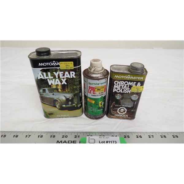 (3) vintage polish containers (with content)