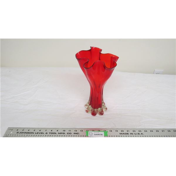 art glass vase 11.5" tall