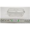Image 1 : Glass refrigerator dish with lid - 8.5" long
